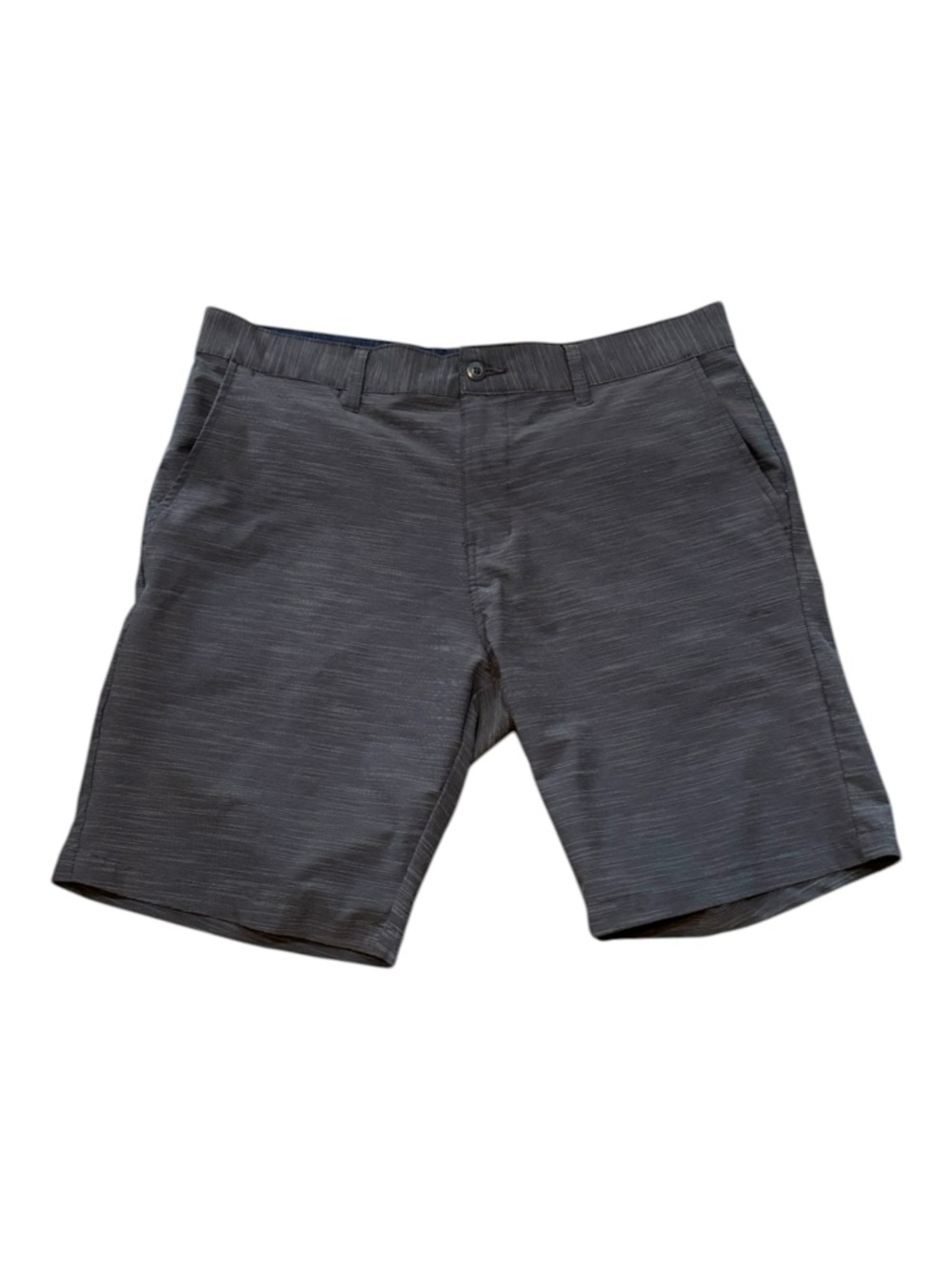 Men’s Ron Jon Gray Striped Surf Shorts Zipper Pocket 10” Inseam Size 36